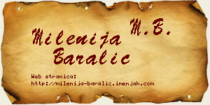 Milenija Baralić vizit kartica
